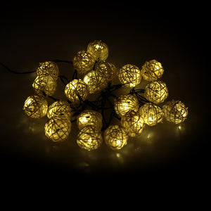 Lixada Outdoor Garden Solar Powered 4.6M 20LED Warm White Vine Ball Globe Light Control String Lamp Fairy Lights for Party Wedding Room Decor